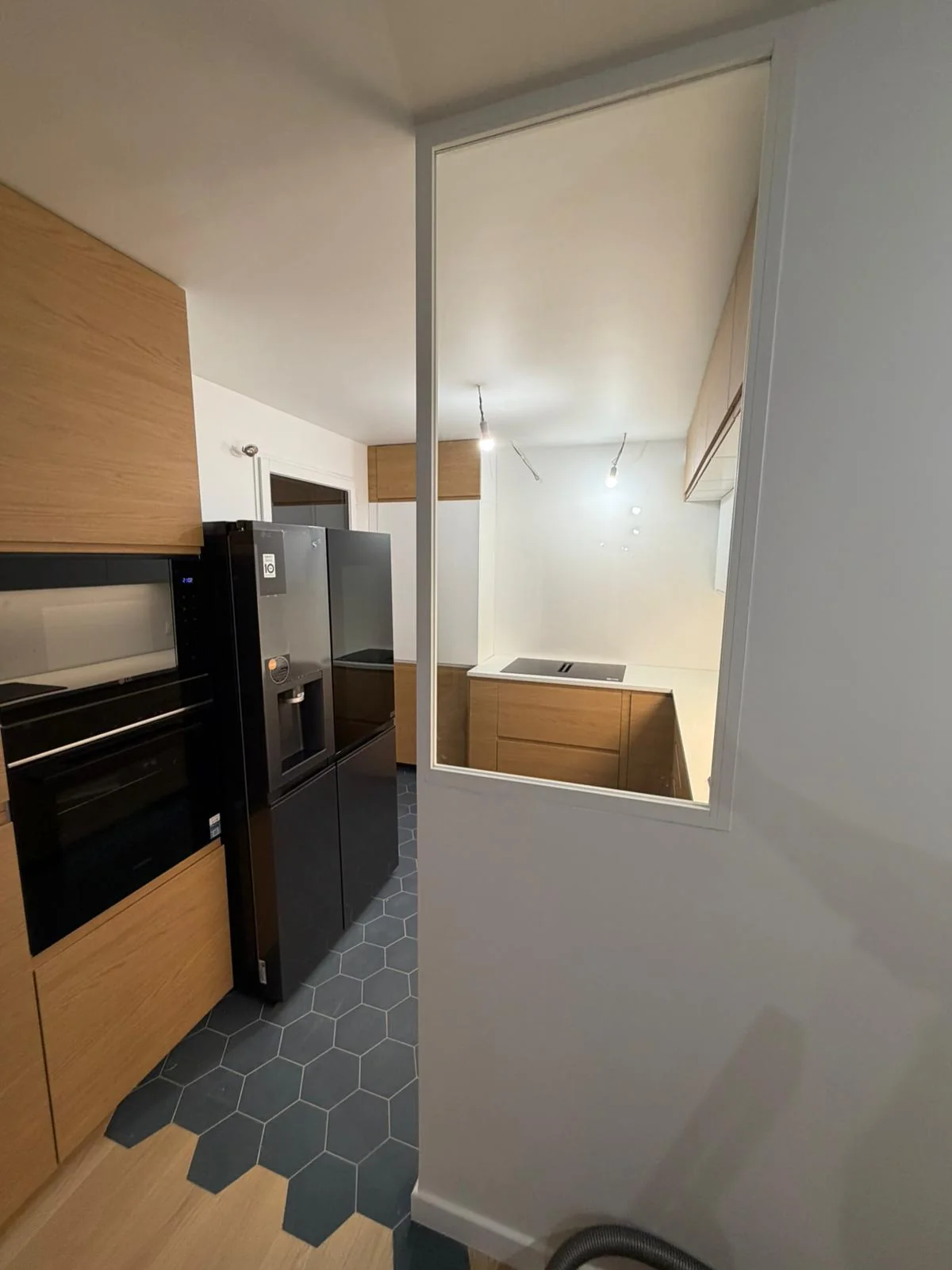 La cuisine et la verrière en cours de travaux